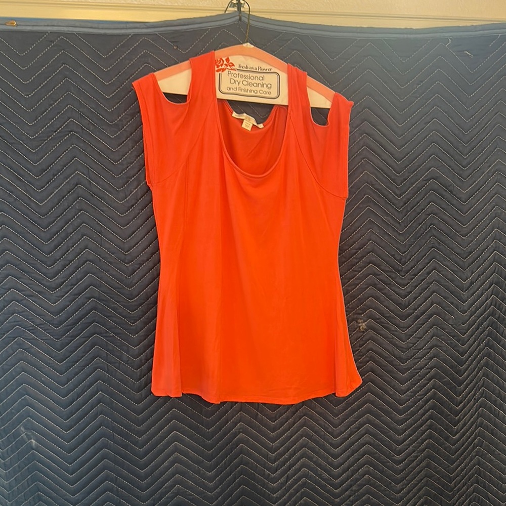 Boston Proper Orange Cut Out Tank Top